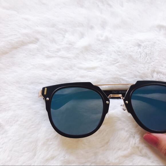 Margo Blue & Black Brow Bar Sunglasses - Picture 3 of 10